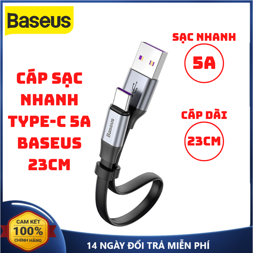 Cáp Sạc Nhanh Type C 5A Baseus USB to Type C Dây Sạc Nhanh Type C Cáp Sạc