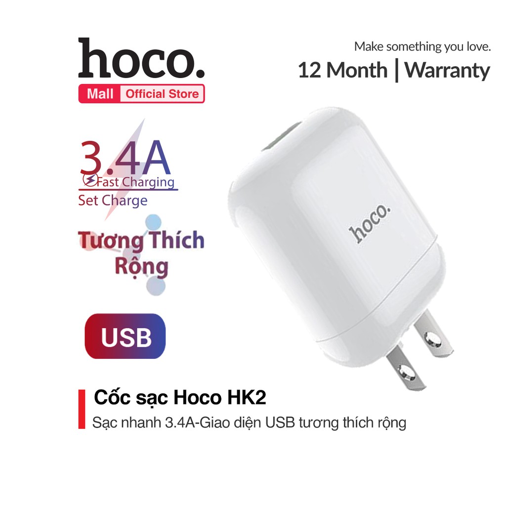 [HCM]Cốc sạc Hoco sạc nhanh 3.4A dành cho iPhoneiPadNote 10 Huawei Pro 30 A10A2011 Pro max.