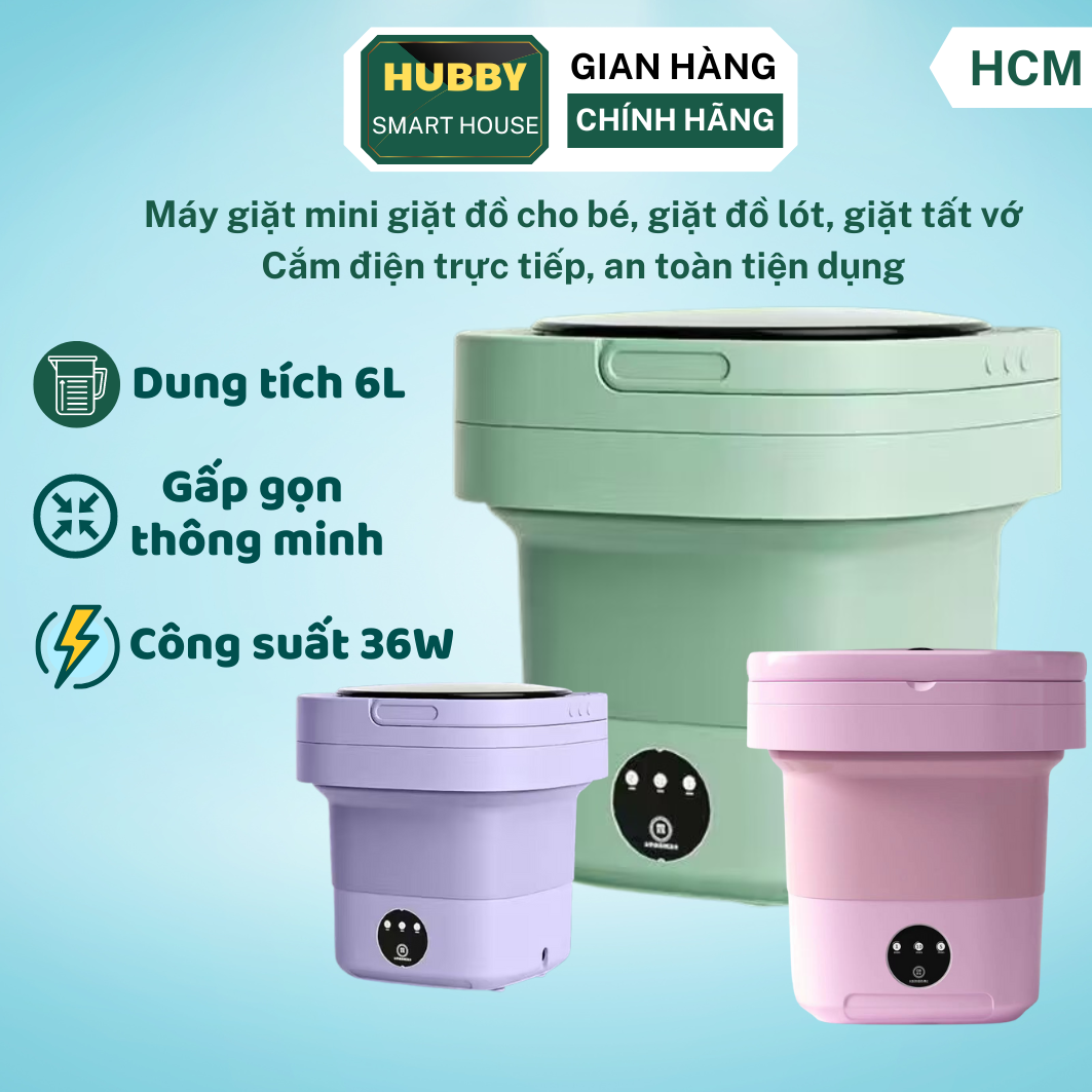 Máy Giặt Mini Gấp Gọn, Máy Giặt Đồ Mini Tự Động Giặt Đồ An Toàn Cho Bé, Máy Giặt Đồ Lót, Tất Vớ, Máy Giặt Mini Tự Động Giặt Đồ Cho Bé Dung Tích 6L Tự Vắt Khô Khử Khuẩn Bằng Công Nghệ Blue Ag