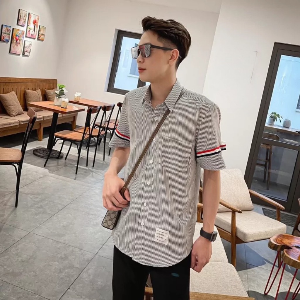 Áo sơ mi Nam Nữ ngắn tay cực phong cách thom