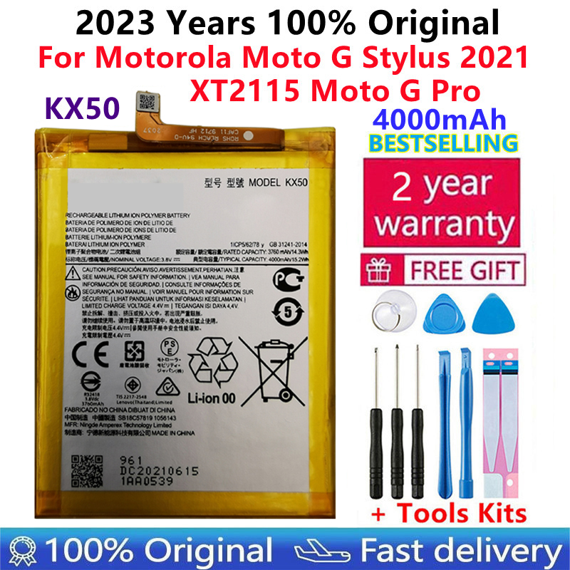 Pin thay thế chất lượng cao mới nguyên bản 100 kx50 cho pin Motorola Moto G Stylus 2021 xt2115 kx50