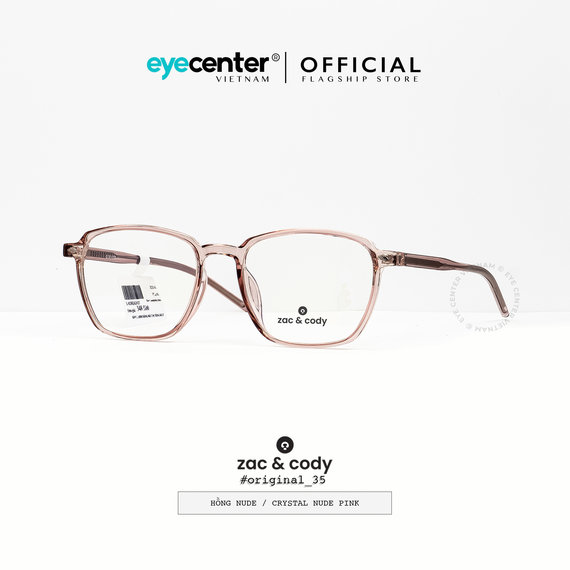 Gọng kính cận nam nữ chính hãng ZAC & CODY B35 lõi thép chống gãy nhập khẩu by Eye Center Vietnam