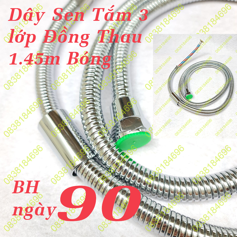 Dây sen, dây xịt INOX 304 1.5m chịu áp lực 3 lớp.Dây sen,dây bát sen tắm 3 lớp inox 304