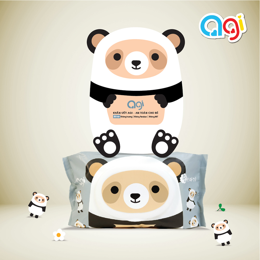 [HCM]Gói 80 tờ khăn ướt agi không mùi