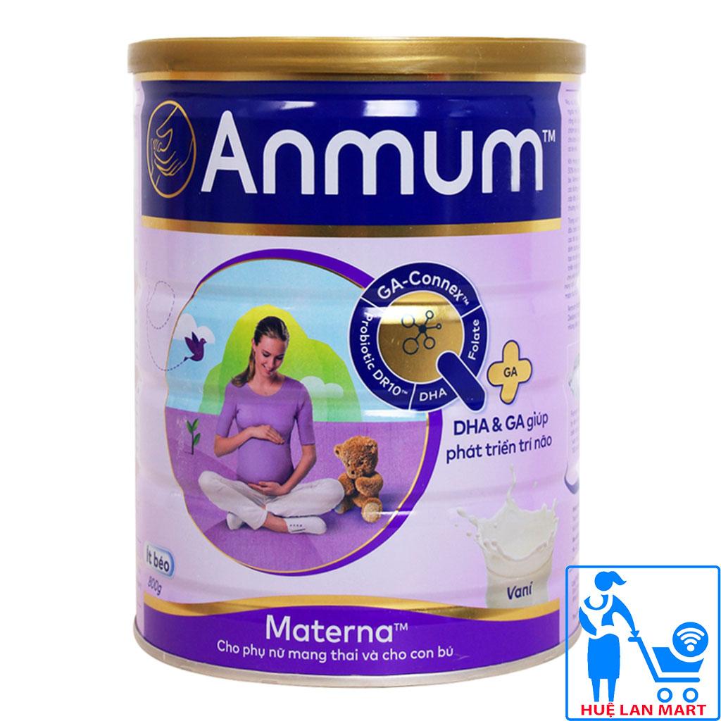Sữa Bột Anmum Materna Hương Vani Hộp 800g (Ít béo, Cho phụ nữ mang thai và cho con bú)