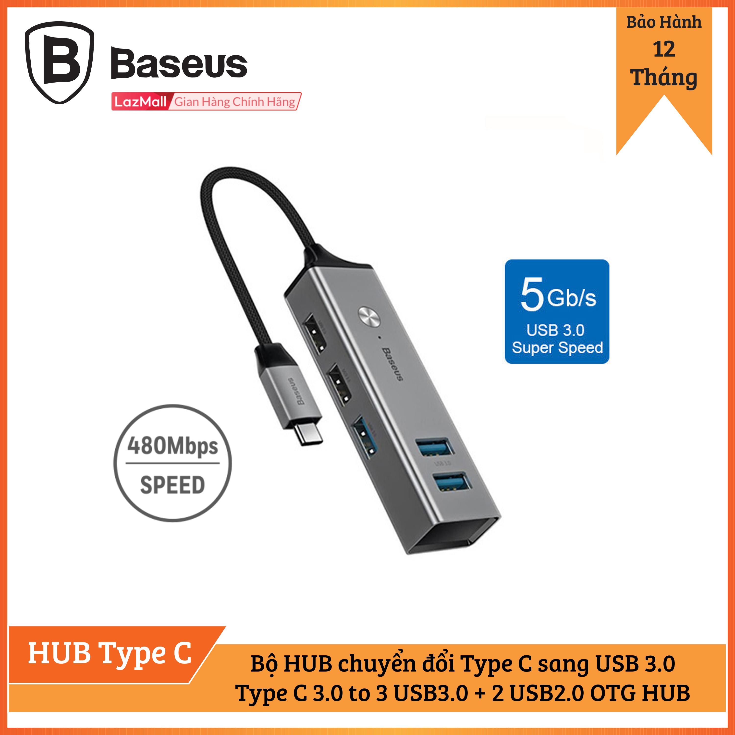 Bộ HUB chuyển đổi Type C sang 5 cổng USB 3.0 (Type C 3.0 to 3 USB3.0 + 2 USB2.0 OTG HUB)