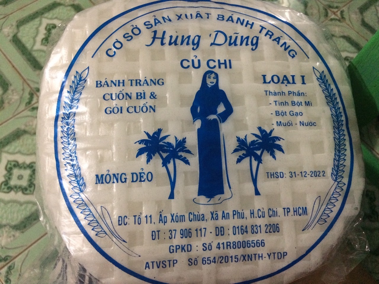 Bánh tráng dày Hùng Dũng Củ Chi (500gr)