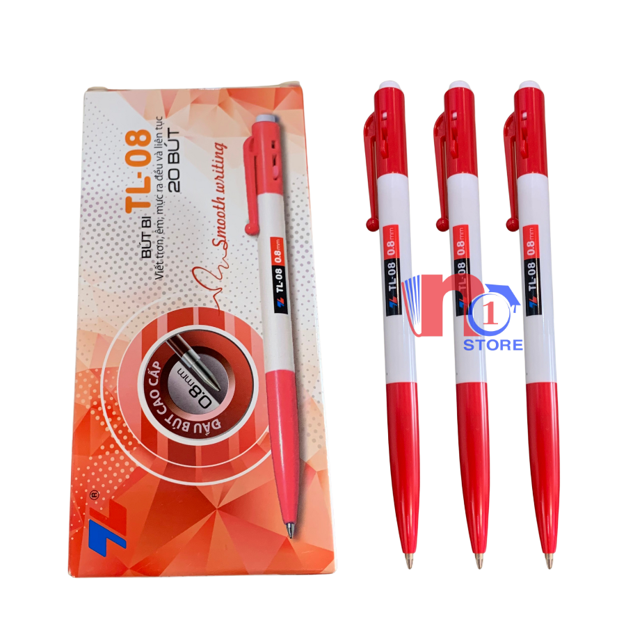 Hộp 20 cây bút bi thiên long ngòi 0.8mm tl-08