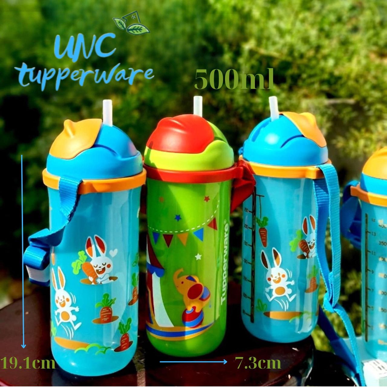 Bình nước Tupperware Kids Printable Straw Tumbler 500ml