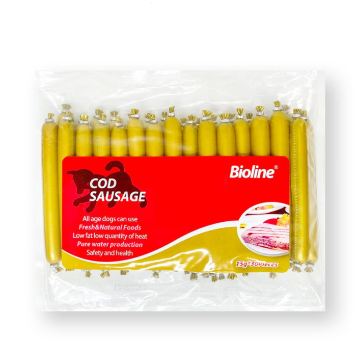 Bioline xúc xích thưởng cho chó , mèo , thú cưng - 1 bịch /30 cây