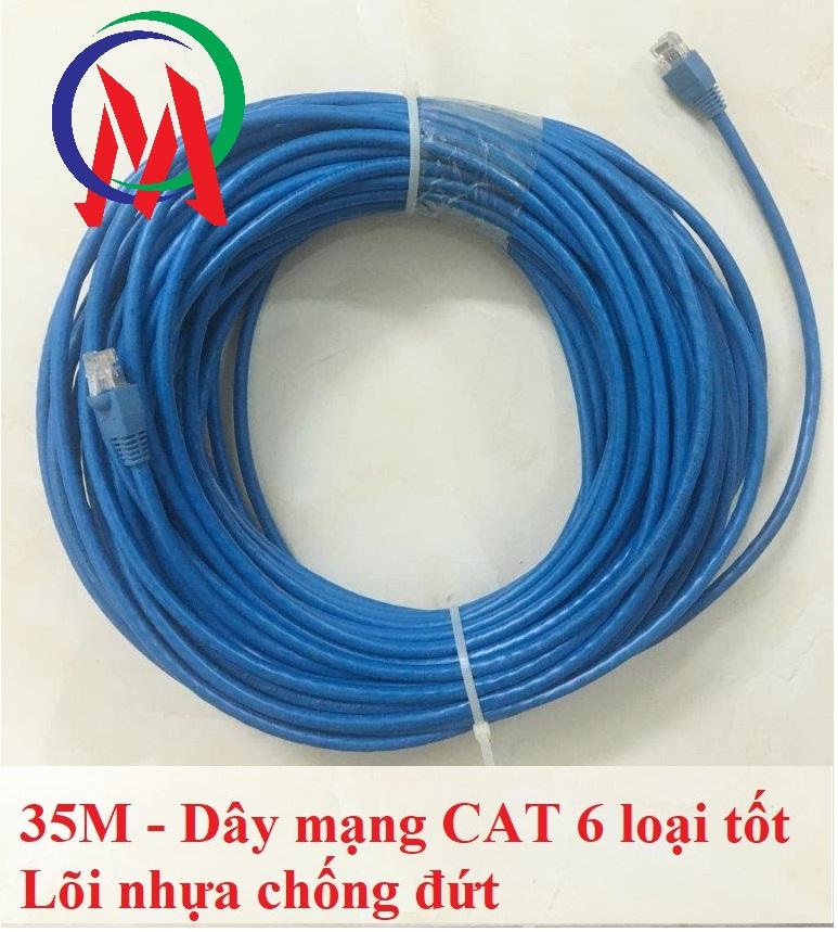 [HCM]( Bấm Sẵn 2 Đầu ) Cáp Mạng UTP Cat 5E Dây Xanh Cable Lan UTP Cat 5E - 35M