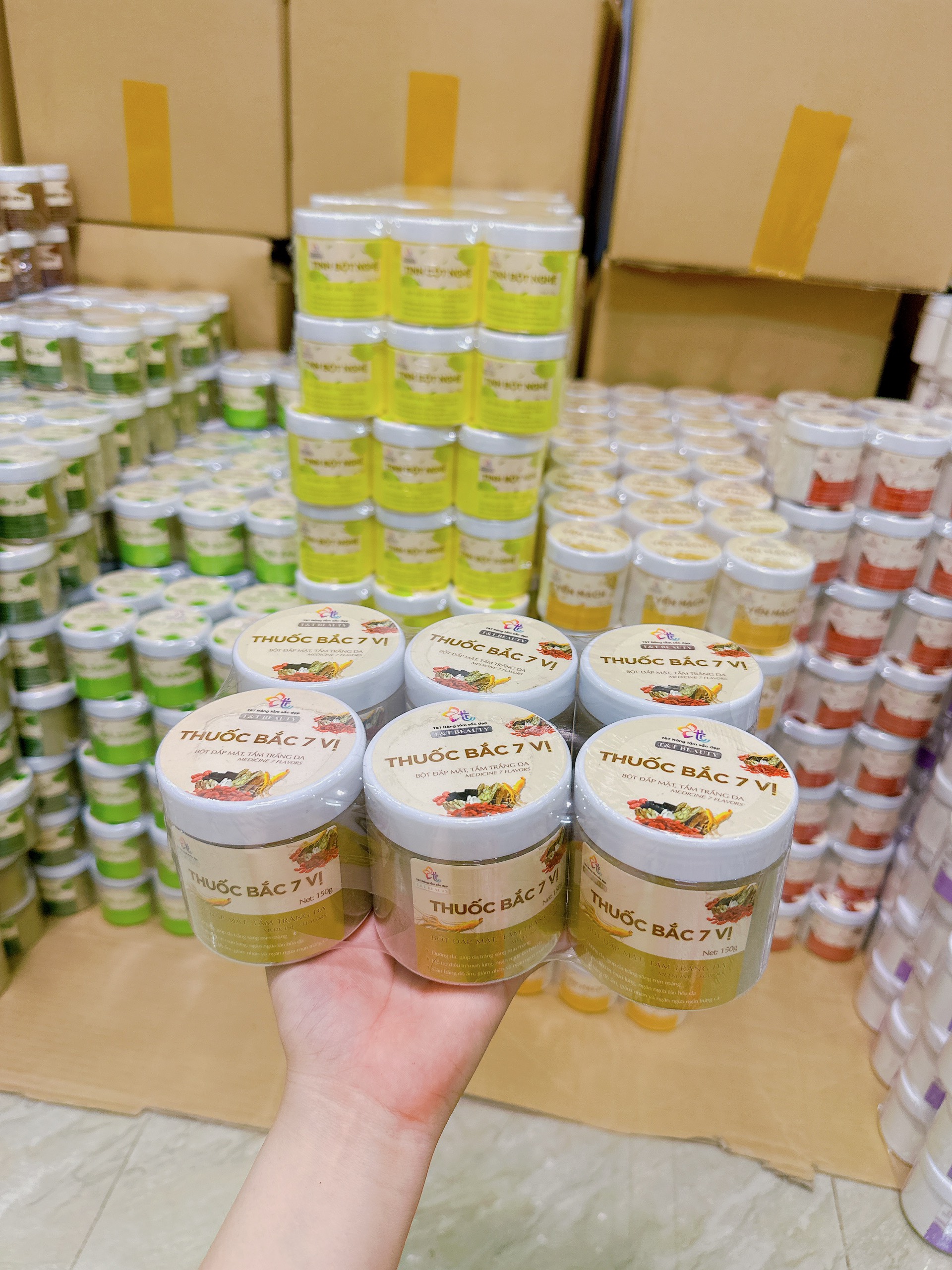 BỘT THUỐC BẮC 7 VỊ - TẮM TRẮNG DA - ĐẮP MẶT LÀM SÁNG DA