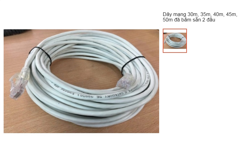 Dây nối mạng LAN máy tính PC Laptop 2M có 2 Jack Cắm