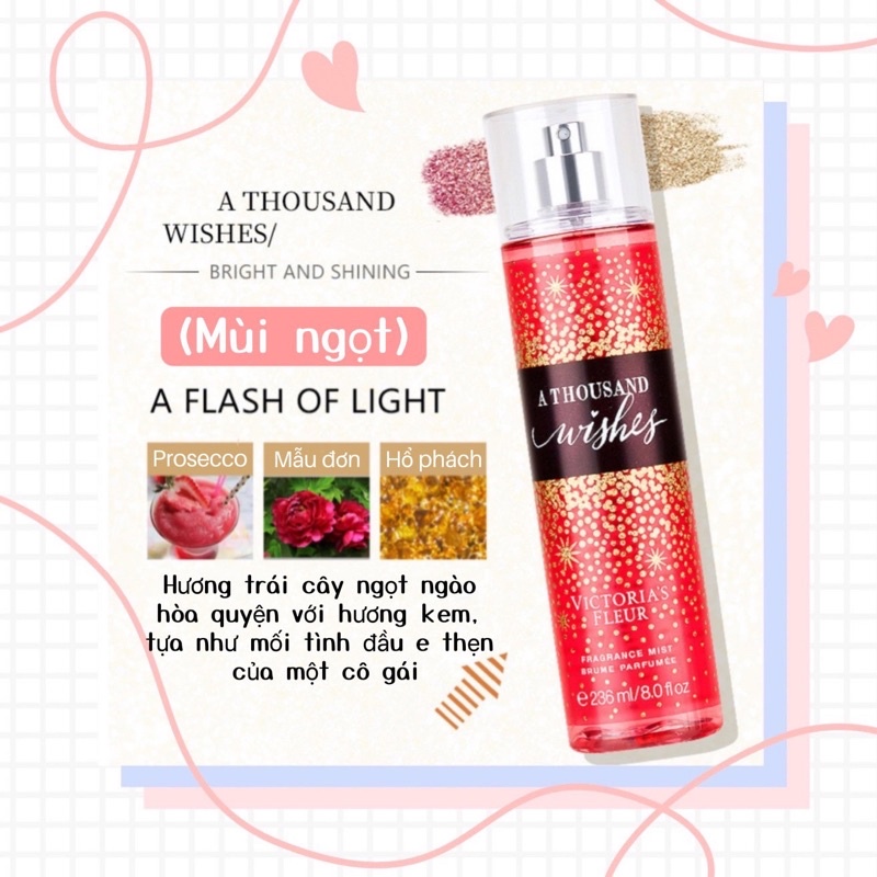 Xịt thơm bath & body works INTO THE NIGHT BODY MIST Chai Cao