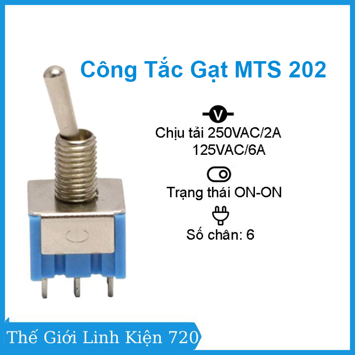 Bộ 2 công tắc gạt MTS 202 2A/250V 6A/125V