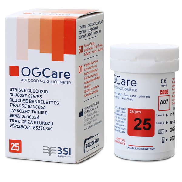 Que thử đường huyết Ogcare (Hộp 25 que)