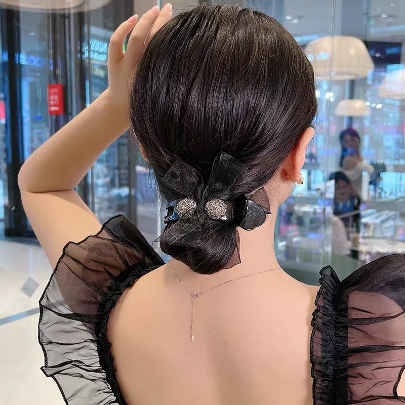 Kẹp Tóc 3 Răng Đính Nơ Phong Cách Trẻ-phukienteen