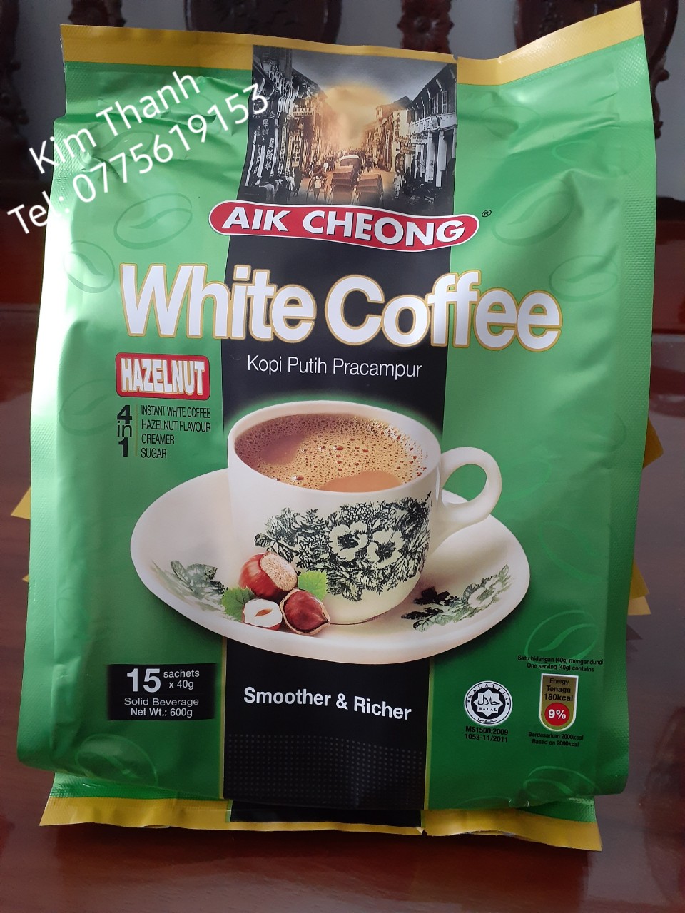 Cà phê trắng white coffee Aik cheong Malaysia