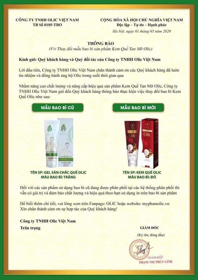 Kem tan mỡ Olic - Tặng 1 miếng dán tan mỡ và thước dây