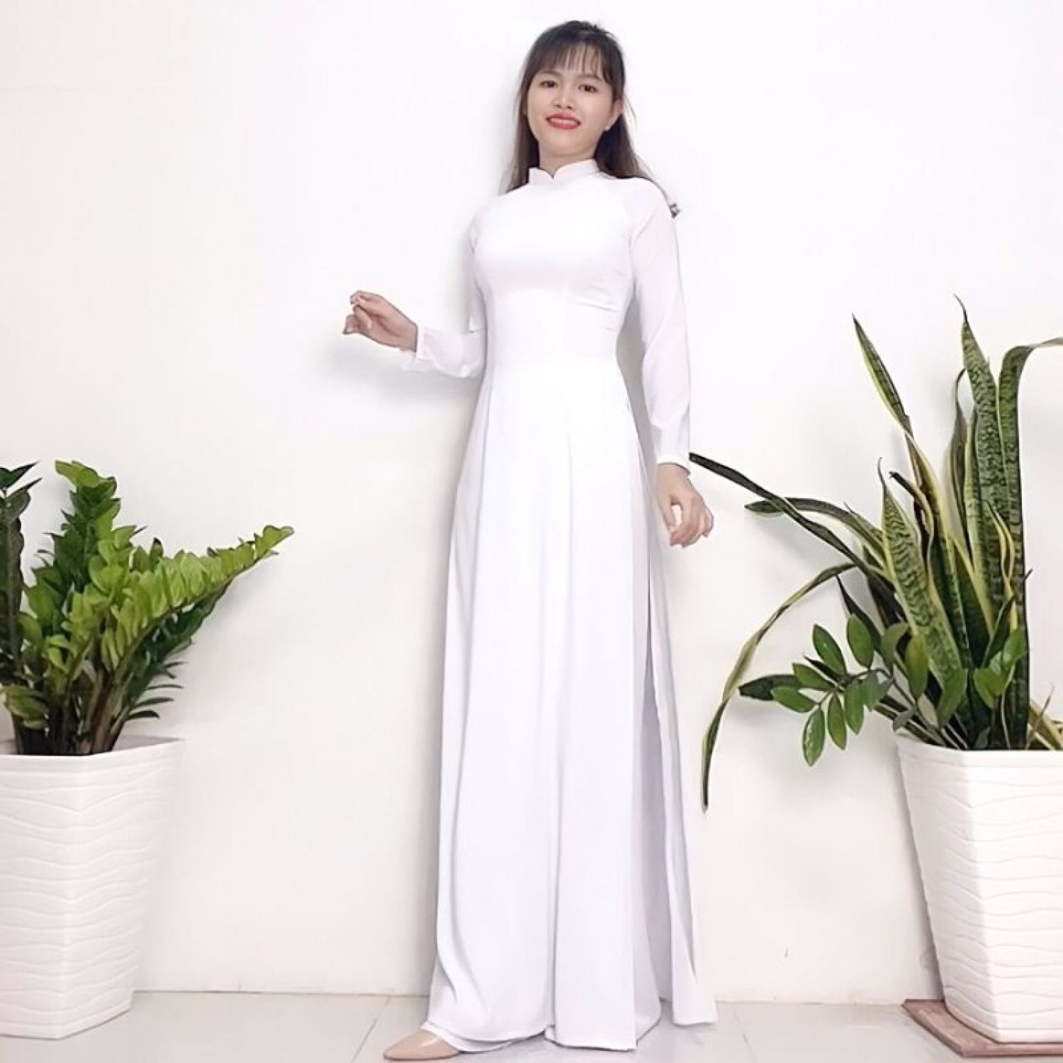 SaleÁo dài trắng lụa tây thicó bigsize
