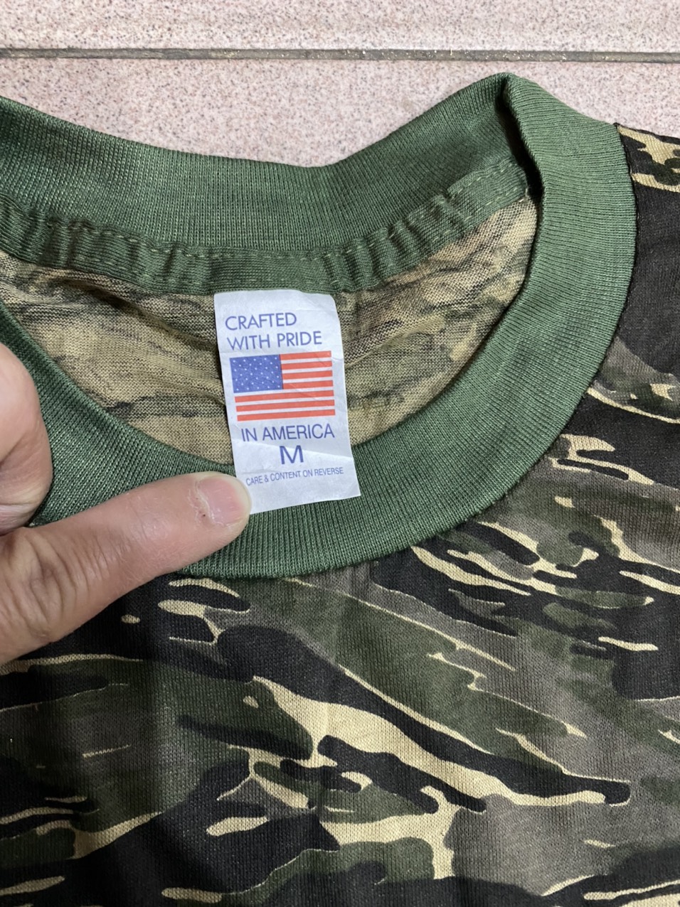 Áo thun đúc - màu cọp (TIGER STRIPE) phong cách Us.army