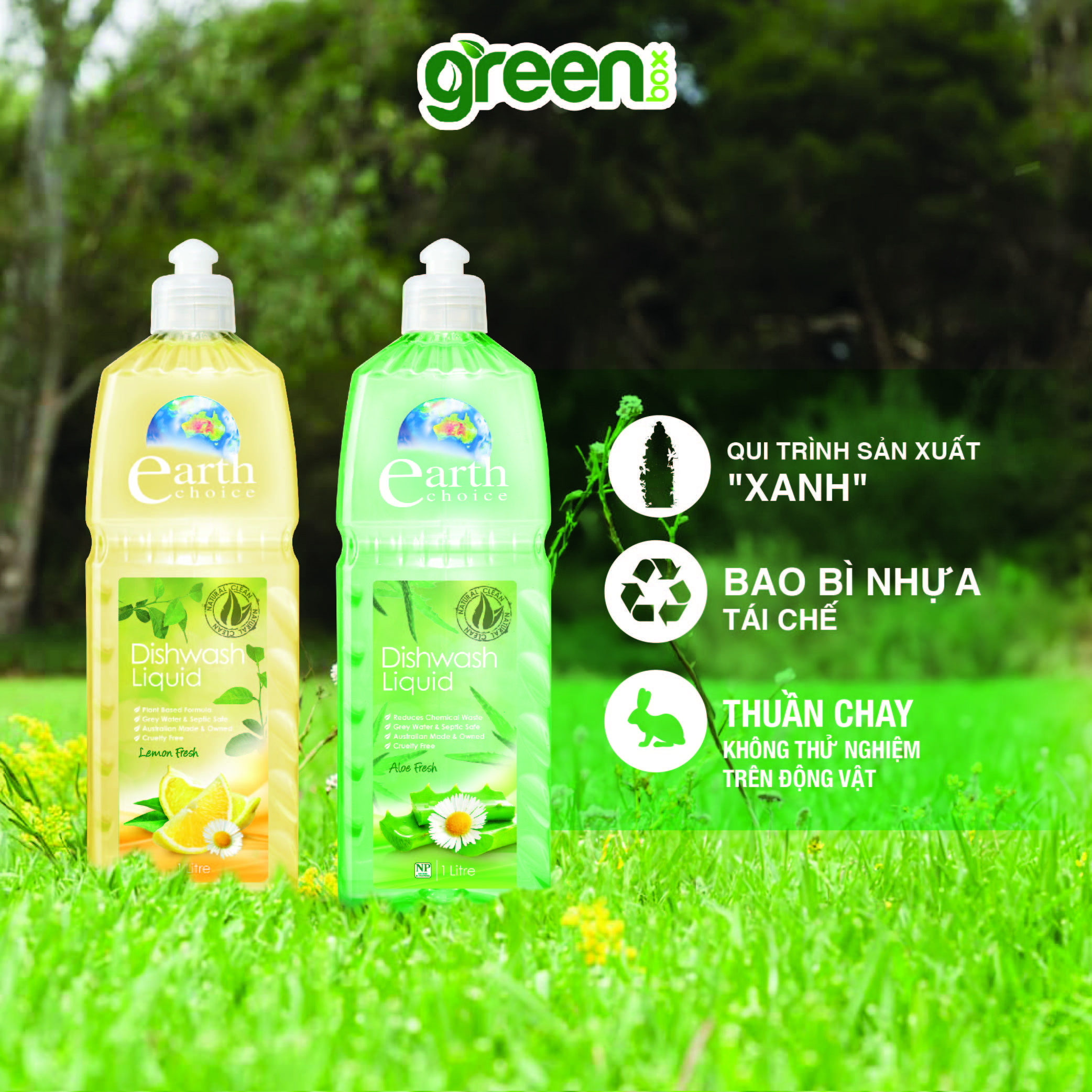 Nước rửa chén bát đậm đặc hữu cơ Earth Choice - 1 Lít - NK Úc