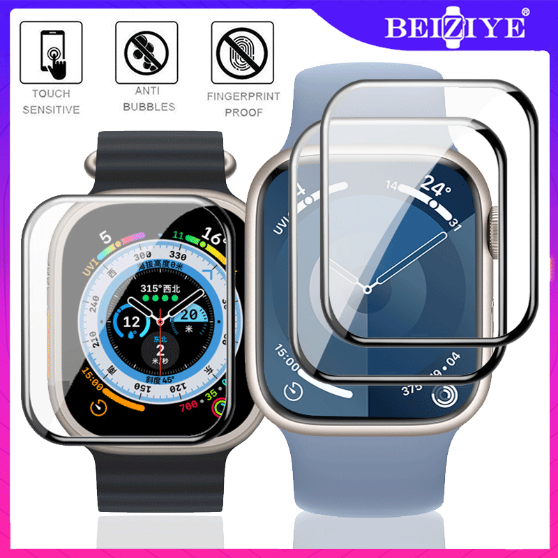 3D Full Cover cho Apple Watch Ultra 2 series 9 45mm 41mm 49mm Phim bảo vệ màn hình cho đồng hồ quả táo Đồng hồ thông minh Series 8 7 6 SE 5 4 3 2 1 40mm 44mm 42mm 38mm