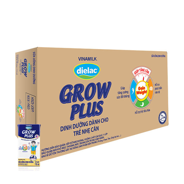 Thùng 48 hộp Sữa bột pha sẵn Dielac Grow Plus (Xanh) 110ml