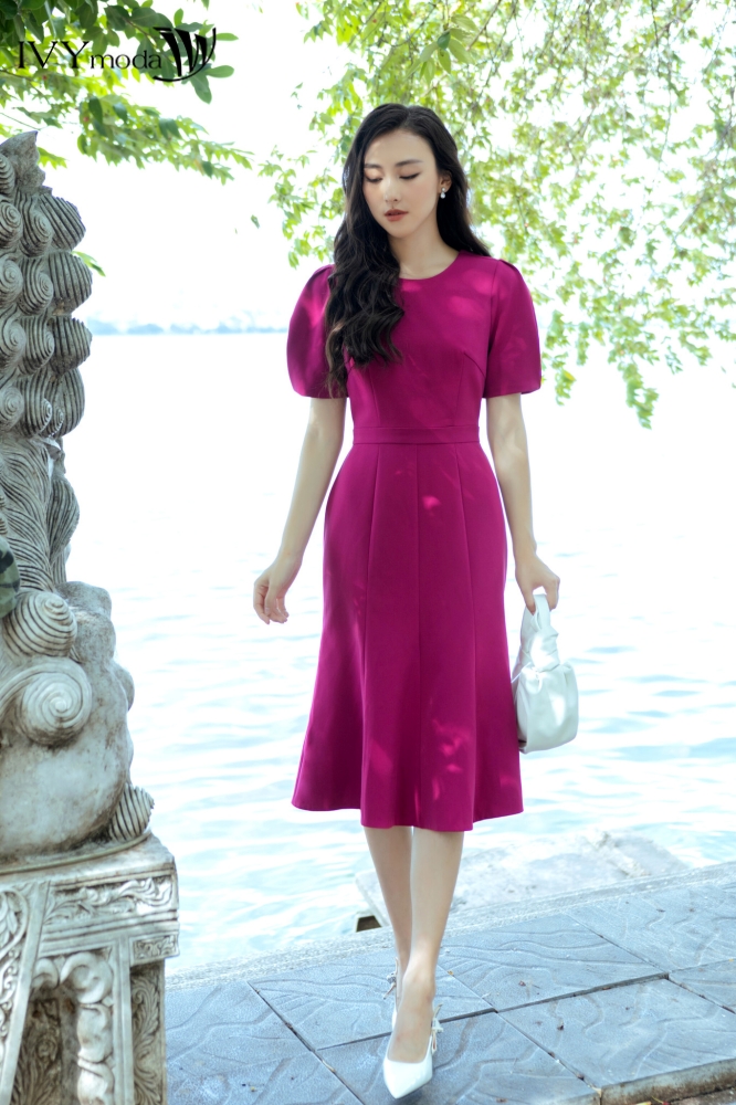 Đầm đuôi cá lưng cách điệu IVY moda MS 48M7694