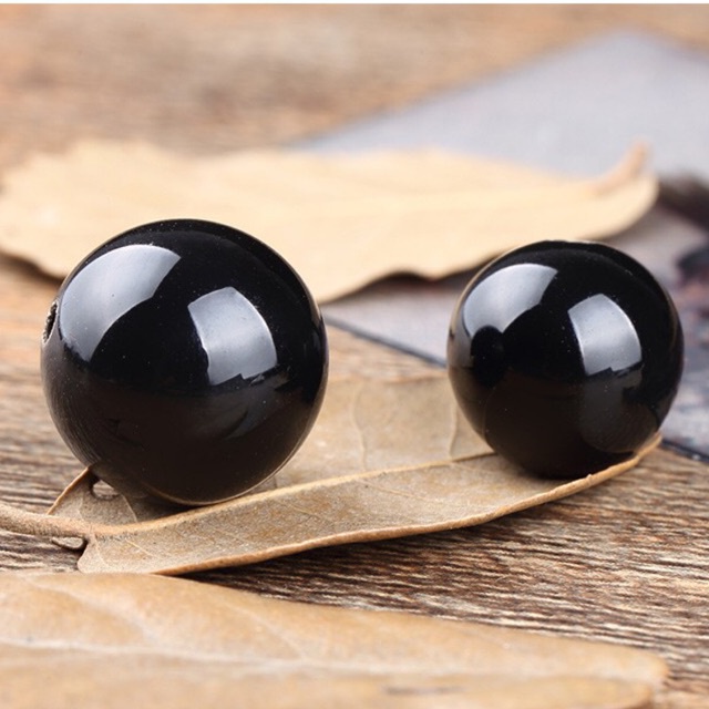 Hạt tròn A.gat Đen làm handmade DIY - MH431