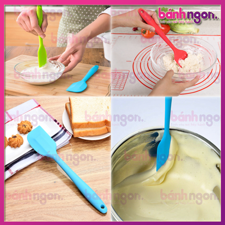 Phới Trộn Bột Spatula Silicone Chịu Nhiệt, Đúc Liền Dùng Để Đánh Bột,Trộn Bột, Vét Kem 21cm-28cm
