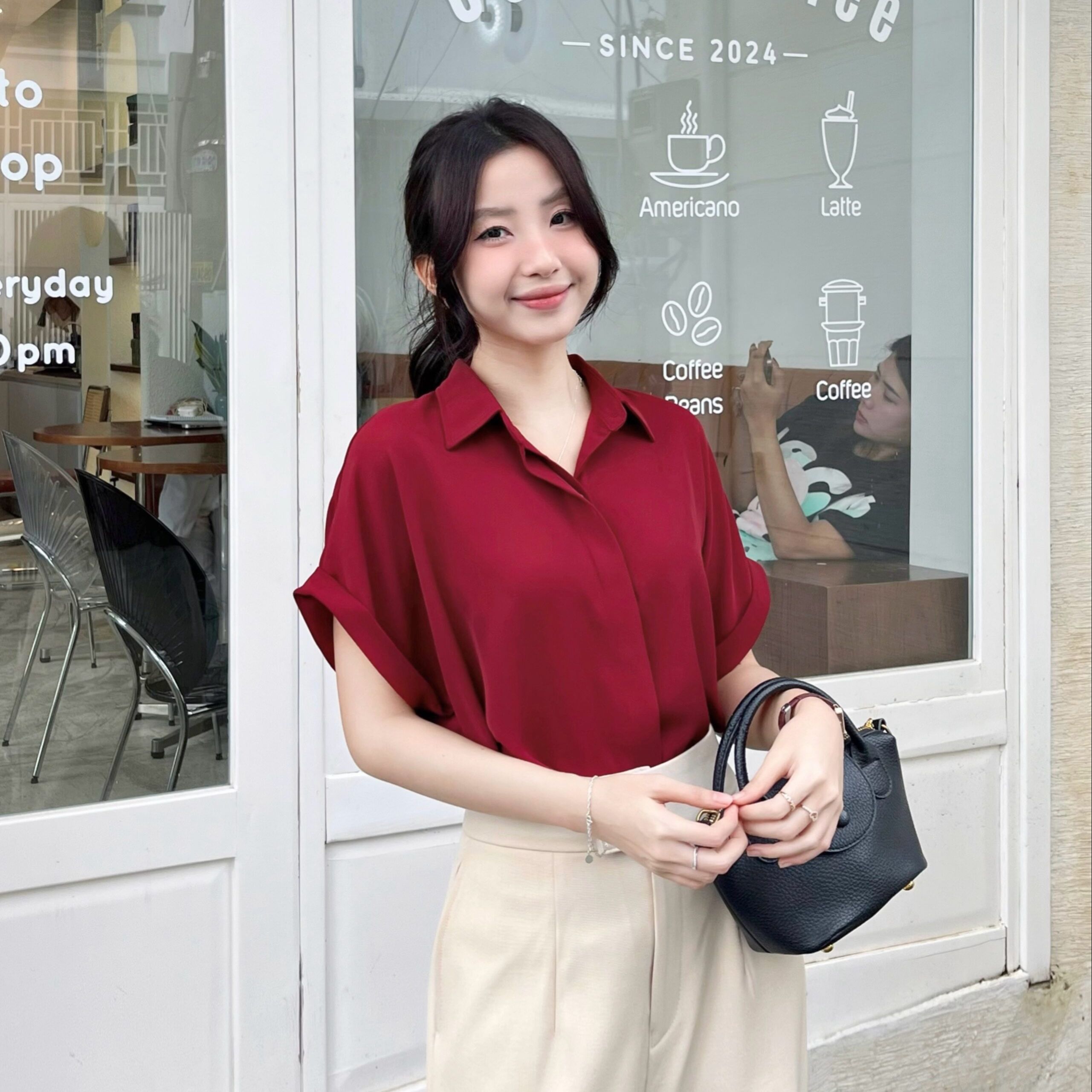 Áo sơ mi ngắn tay cánh dơi sleeve shirt Maxy Workshop