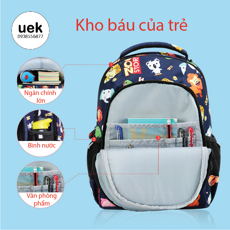Balo Học Sinh UEK Nhiều Ngăn Cấp 1-2