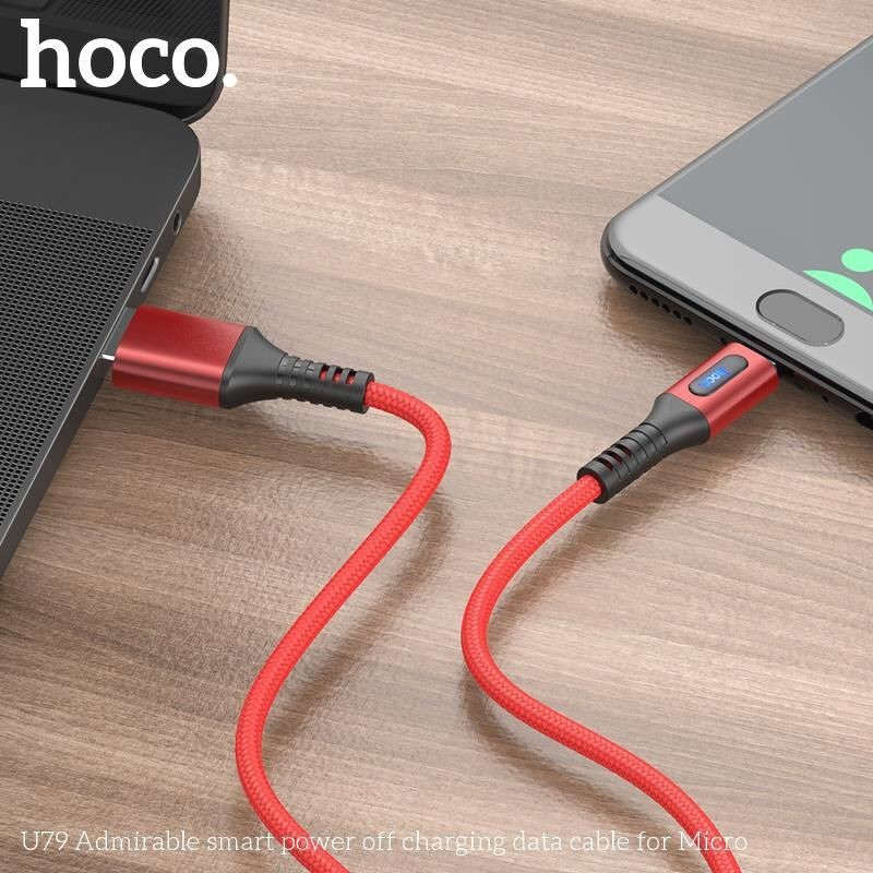 Cáp sạc Hoco U79 Micro USB 1.2M - Ngắt điện thông minh