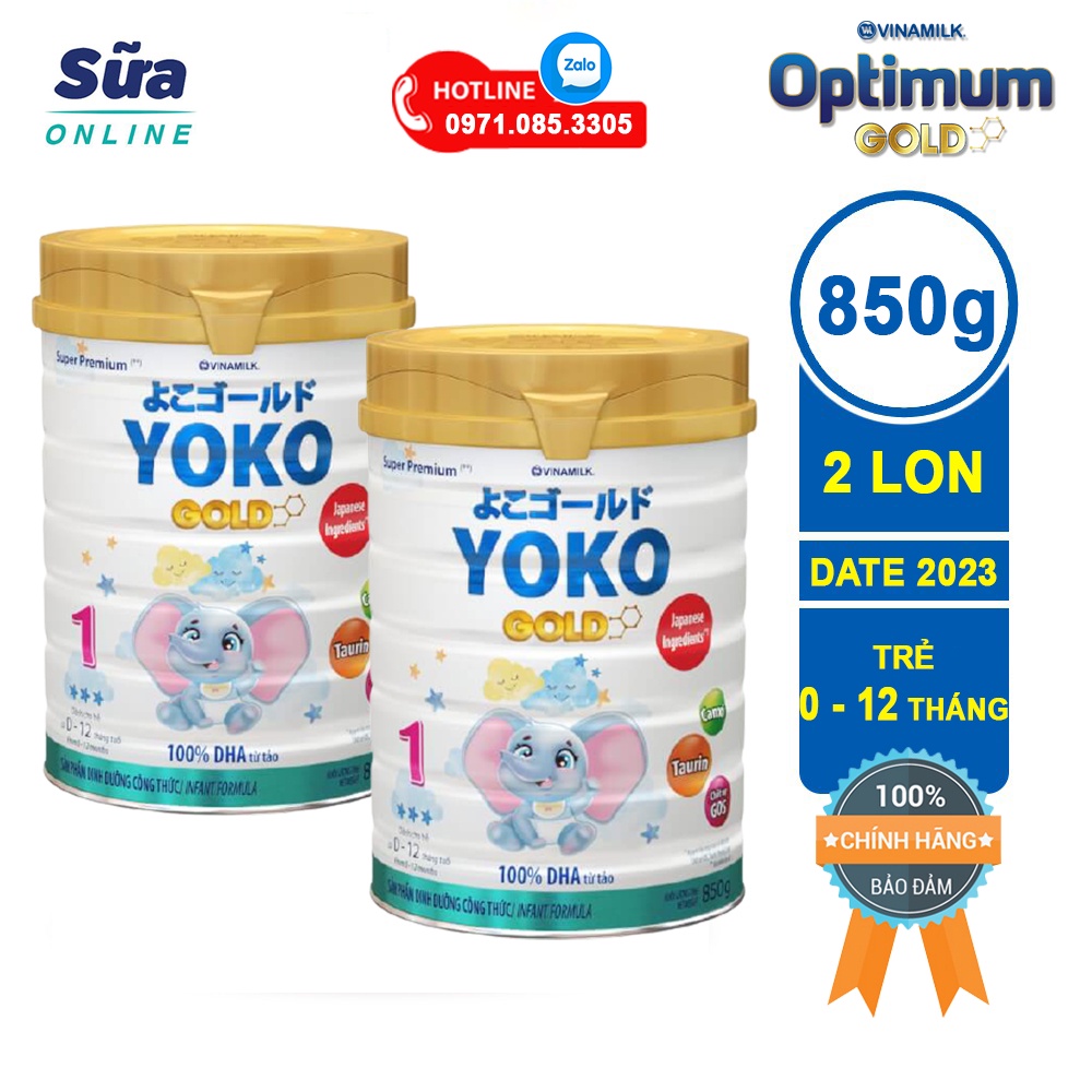 [Combo 2 lon] Yoko 1 - Hộp Thiếc 850g (cho trẻ từ 0 - 1 tuổi) - Sữa bột Vinamilk - Tạp hóa Minh Khôi