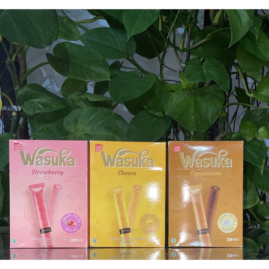Bánh Quế Wasuka Premium Rolled Wafer Vị Cappuccino (Hủ 50 cây x 9g)