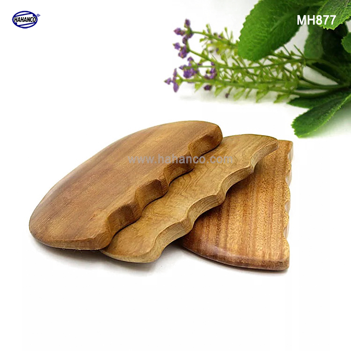 COMBO 2 Dụng cụ cạo gió và Mát xa ngón tay bằng Gỗ thơm Bách Xanh hình mặt trăng - MH877 - HAHANCO