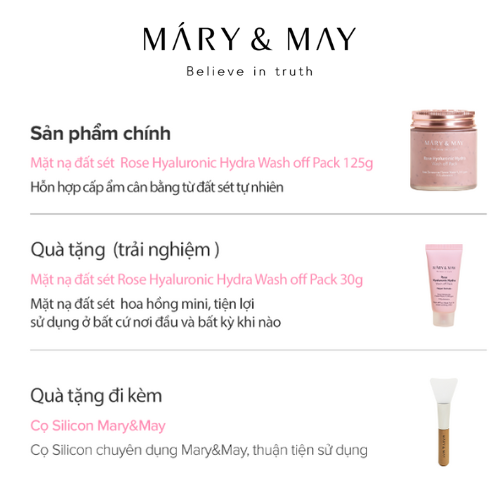 Set mặt nạ đất sét cấp ẩm Vegan Rose Hyaluronic Mask ( 125g +30g)