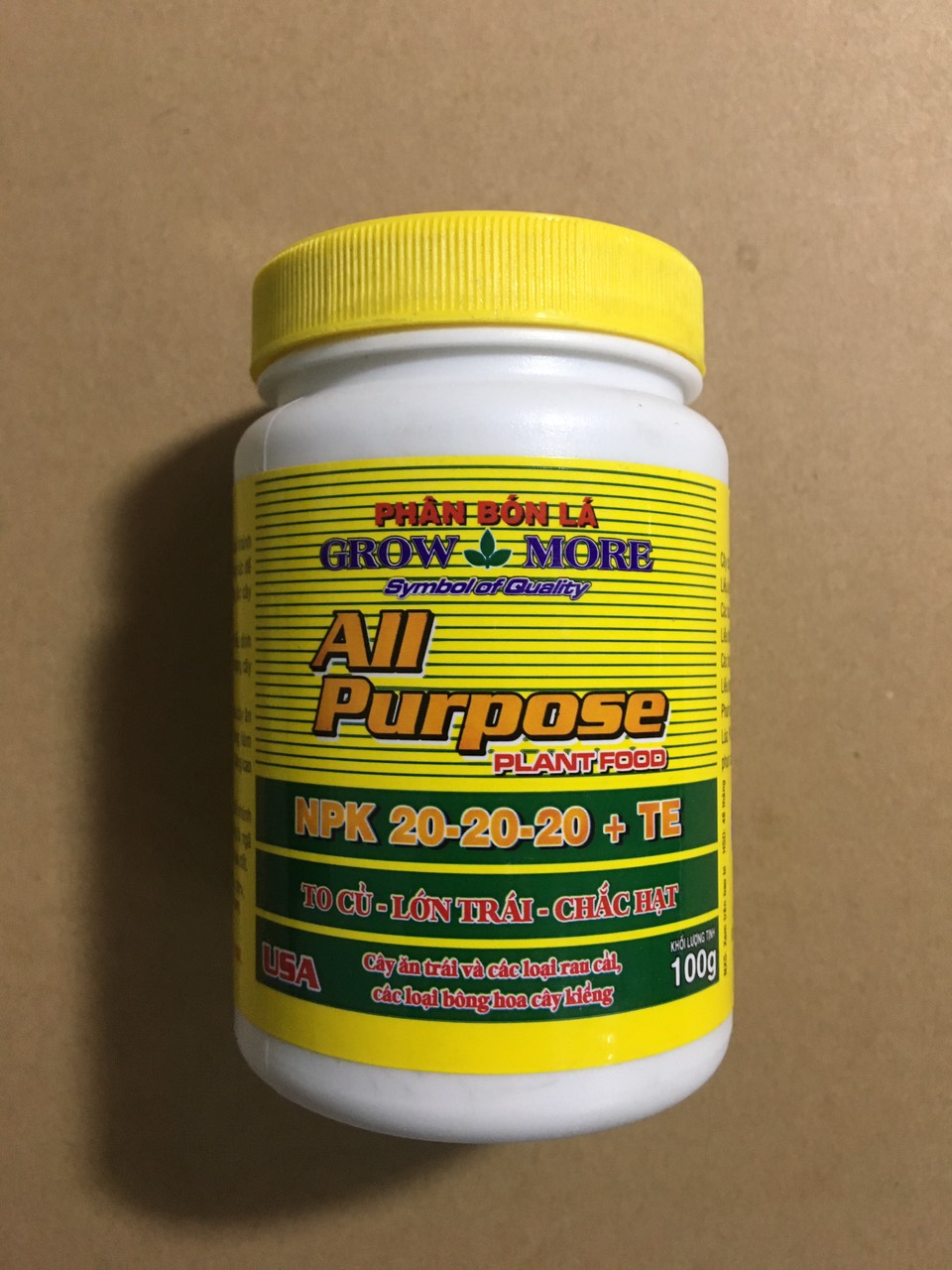 Phân Bón Lá Growmore 20-20-20+TE ( Grow More 100g )