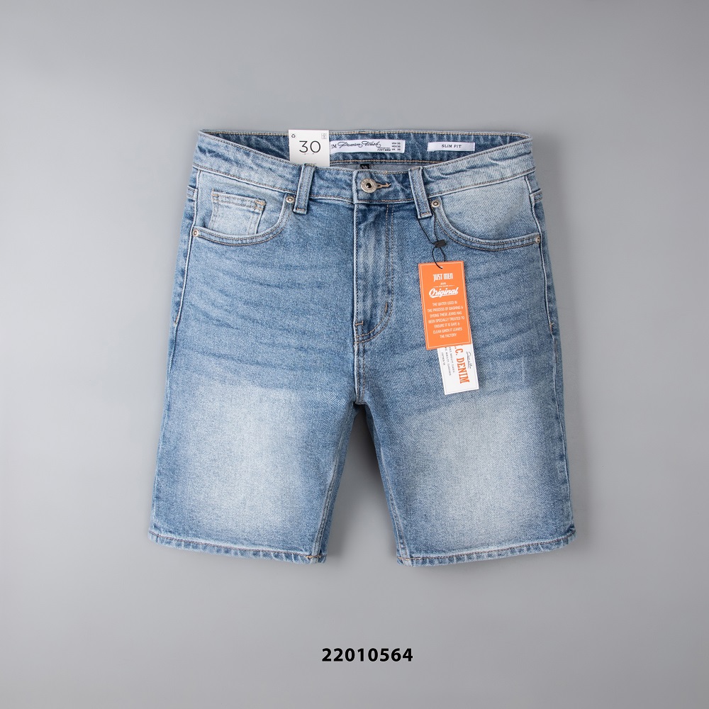 Quần Shorts Jeans Trơn Just Men 220105