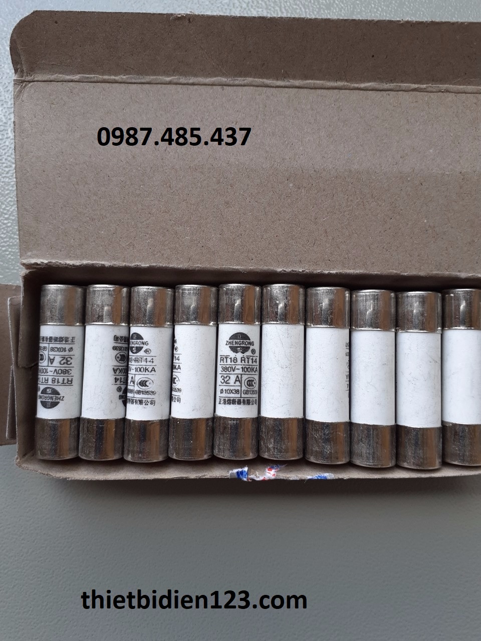 Combo 10 Bộ ( Đế + Ruột ) Cầu Chì AC  RT18-32X có đèn báo - Cầu chì AC phi 10x38mm