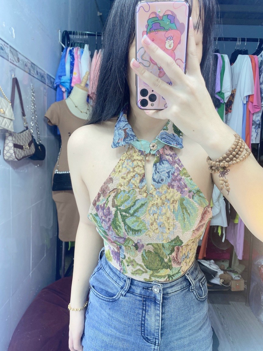 ÁO THỔ CẨM SÁT NÁCH,Áo yếm thổ cẩm cực chất,LY STORE