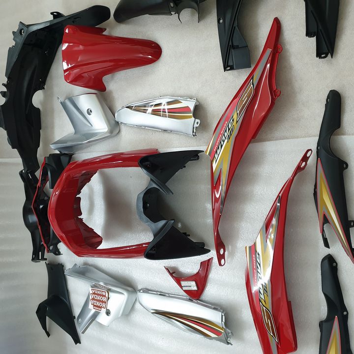 [BẤT NGỜ -TẶNG ĐÈN LED CỰC XỊN ] Bộ dàn áo xe WAVE S110 - RS110 màu Đỏ, nhựa ABS nguyên sinh - có KÈM MIỄN PHÍ BỘ TEM sịn.