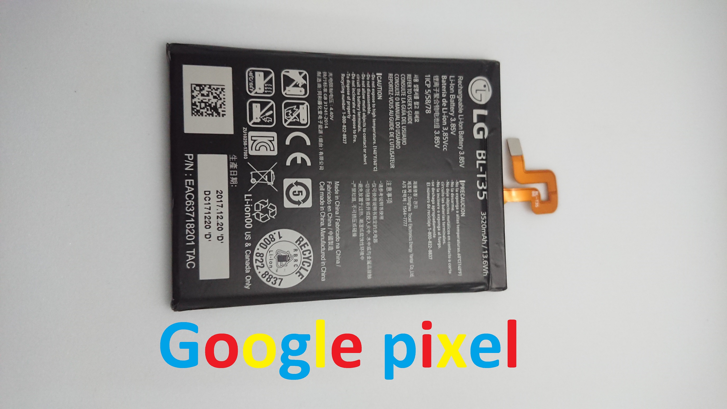 PIN ZIN NEW-ORIGINAL BATTERY GOOGLE PIXEL 2 XL : LG BL-T35
