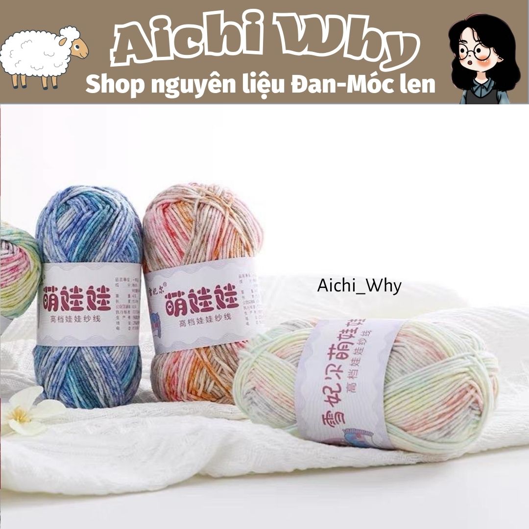Len baby yarn màu loang 1.5mm