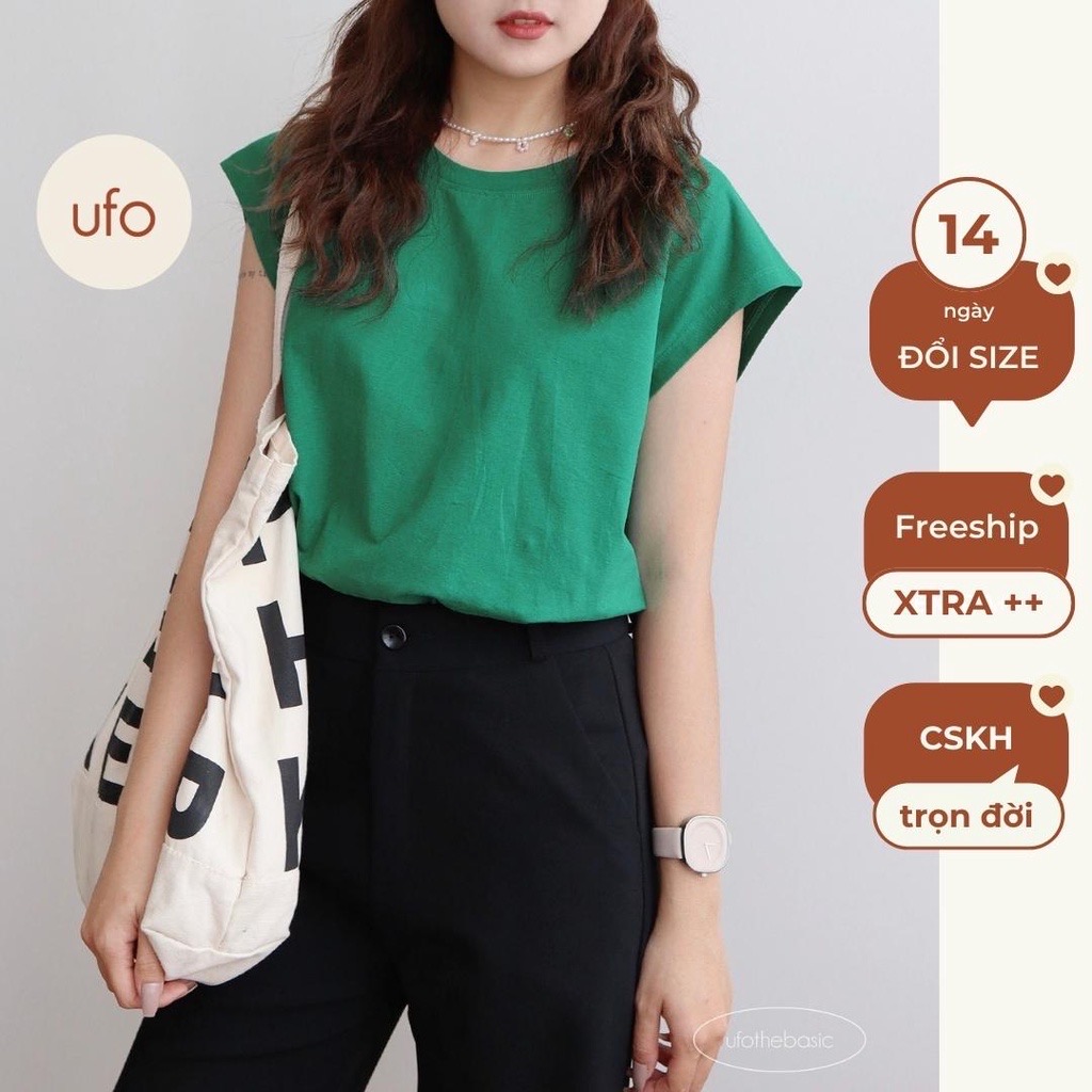 [Nhập LAZLOOK99 GIẢM 100K/500K] Áo thun cotton cổ tròn tay hến - Sleeve-less Top - by ufo.thebasic