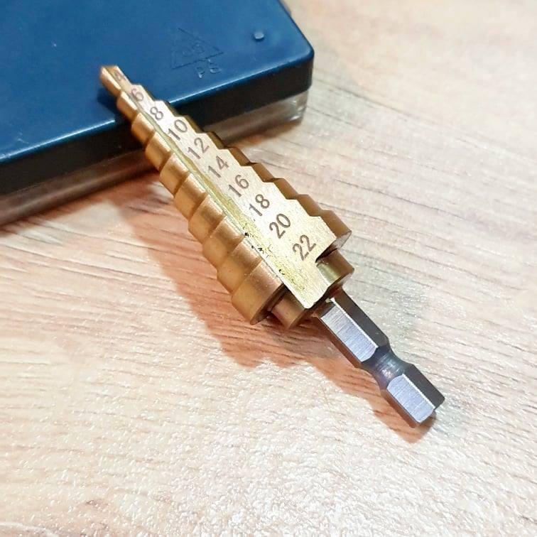 [HCM]Mũi Khoan Bước (khoan tháp) Chuôi Lục Giác 4 - 22mm