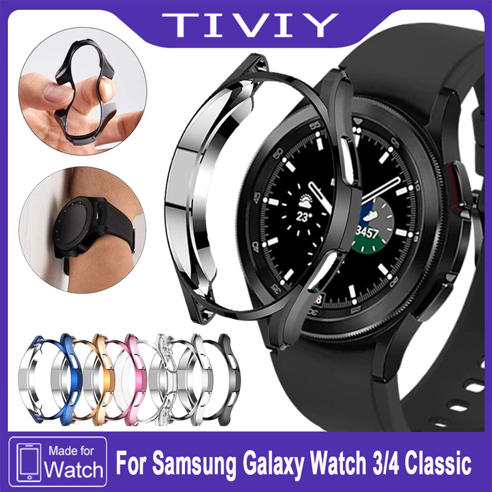 TIVIY Screen Protector Case For Samsung Galaxy Watch 4 Classic 42mm 46mm