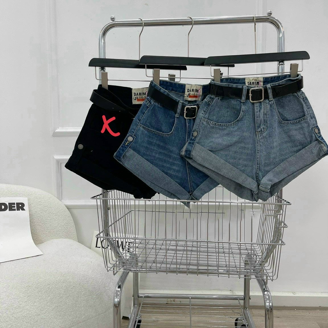 Quần short jean ngố lật lai 3 màu, quần short jean nữ co giãn thời trang cao cấp