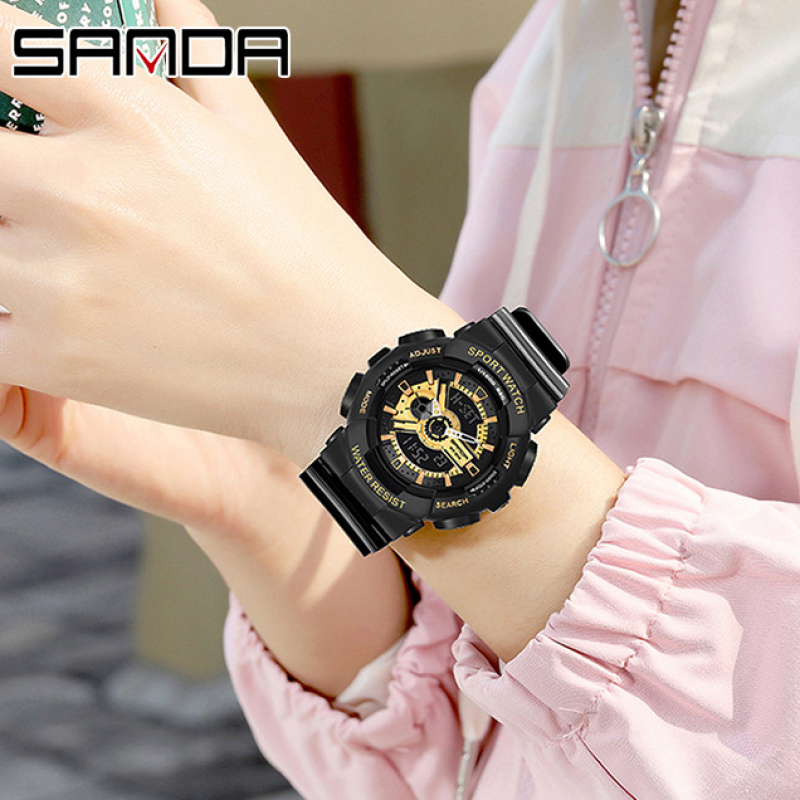 Đồng hồ Nữ thể thao SANDA ROSA, Chạy 2 Máy Cao Cấp Của Nhật, Chống Nước Rất Tốt - Đồng hồ nữ cao cấp, Đẹp,Sang trọng,Đẳng cấp, Bền, Giá Sốc, Đồng hồ nữ hàn quốc, Đồng hồ nữ giá rẻ, Đồng hồ nữ thể thao bán chạy